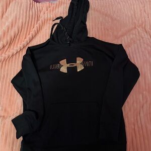 Under Armour Black Hoodie with Metallic Gold Accents